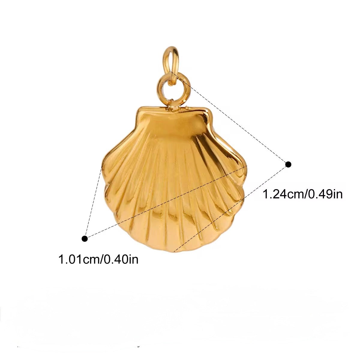 Scalloped shell charm - small