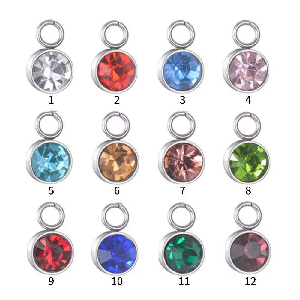 Cubic zirconia charms - silver