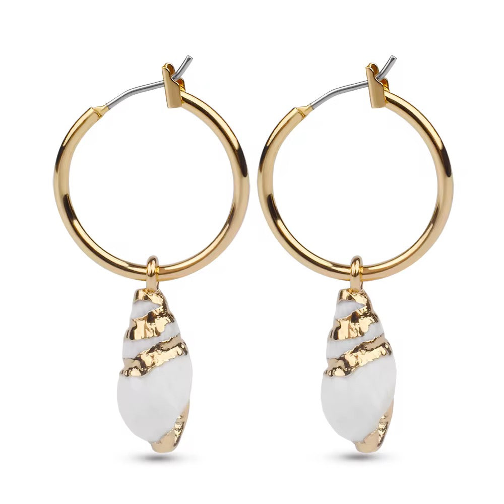 Maya shell hoop earrings